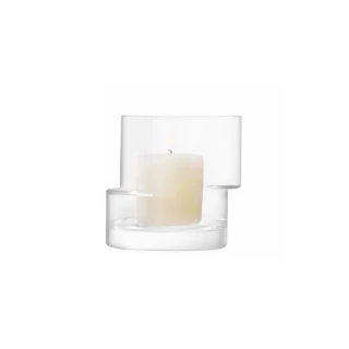 【LSA】TIER造型花瓶 小-白/附蠟燭(英國手工玻璃家居藝品)