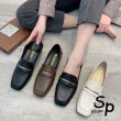 【Sp house】英倫風粗跟方頭時尚復古樂福鞋(3色能選)