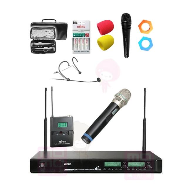【MIPRO】ACT-941 配1手握MU80/32H+1頭戴式麥克風(UHF 電容式無線麥克風)
