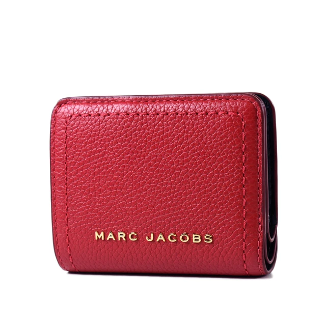 MARC JACOBS 馬克賈伯 荔枝紋牛皮對開釦式短夾-紅色