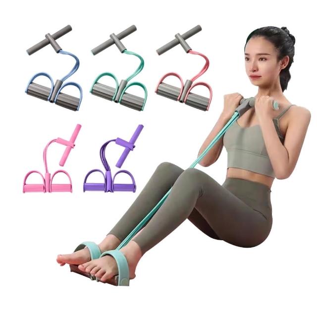 【OMG】腳蹬拉力器 仰臥起坐健腹訓練輔助器 家用瑜伽彈力繩 居家減肥健身 宅家輕鬆享瘦 