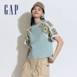 【GAP】女裝 純棉圓領短袖針織毛衣-豆沙綠(874528)