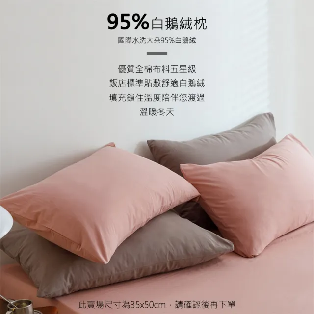 【KOKOYI原廠正貨】M-95%頂級白鵝羽絨超柔軟親膚蓬鬆透氣頸部舒緩五星級飯店專用羽絨枕(天然純棉 露營)