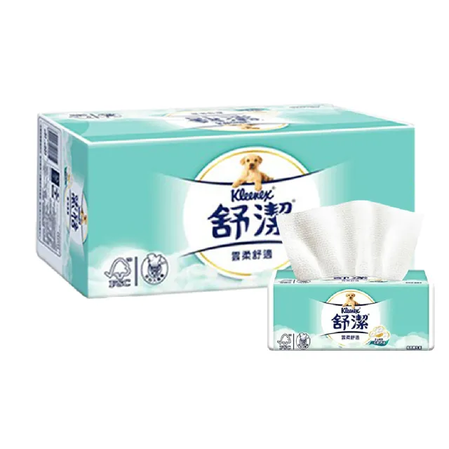 【Kleenex 舒潔】4串組-雲柔舒適抽取衛生紙(100抽x10包*4/共40包)