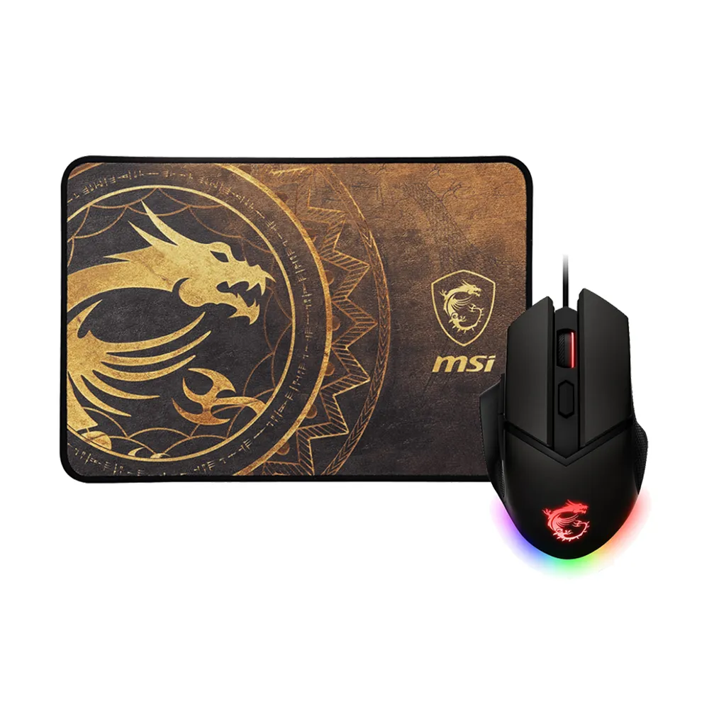 【MSI 微星】買一送一★CLUTCH GM20 ELITE RGB電競滑鼠+GD21 DRAGON TIAMAT 電競鼠墊