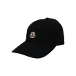 【MONCLER】棉布品牌徽標棒球帽(黑)