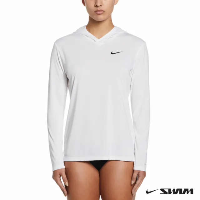 【NIKE 耐吉】SWIM 上衣 女 長袖上衣 長袖防曬衣 女泳裝 運動 白 NESSD351-100