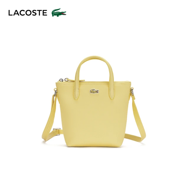 LACOSTE 包款-L.12.12 概念壓紋小型拉鍊手提包(黃色)