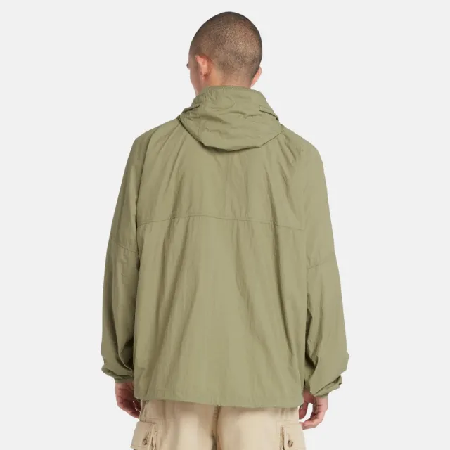 【Timberland】男款灰綠色抗UV防風連帽外套(A41VF590)