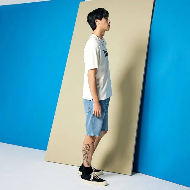 【Lee】男裝 牛仔短褲 / 涼感 902 五口袋刷白 淺藍洗水(LB422007471)