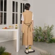 【gozo】織標異材質拼接綁帶背心洋裝(兩色)