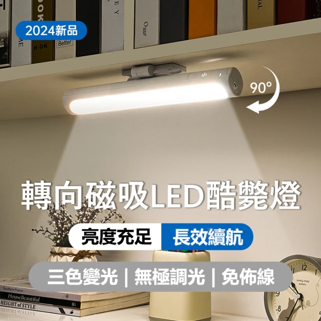 P.H.D 三合一雙頭護眼檯燈(無極調光 LED數顯 觸控感