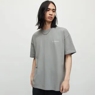 【ALLSAINTS】UNDERGROUND 純棉寬鬆LOGO短袖T恤-灰 MG386W(寬鬆版型)