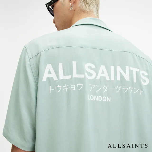 【ALLSAINTS】UNDERGROUND 人造絲寬鬆LOGO短袖夏威夷襯衫 MS209Y(舒適版型)