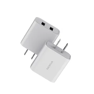 【NOKIA】17W USB 雙孔 2.4A快充充電器(E6310)