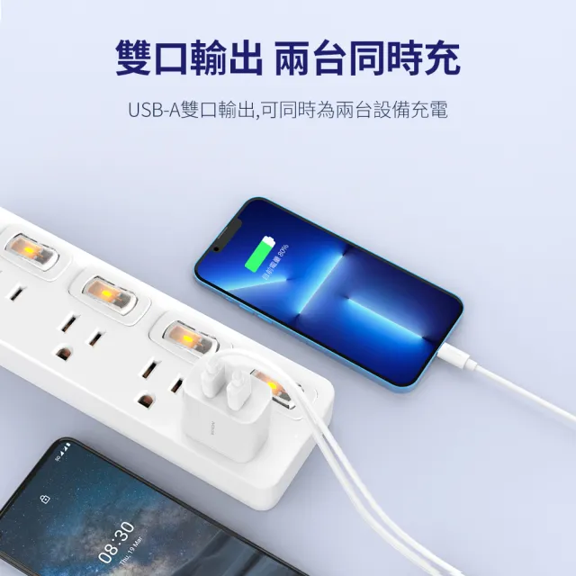 【NOKIA】17W USB 雙孔 2.4A快充充電器(E6310)