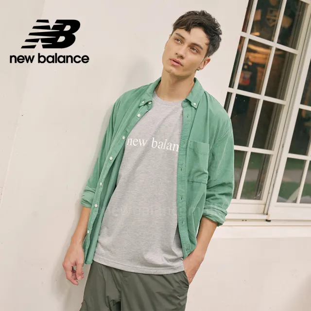 【NEW BALANCE】NB 短袖上衣_男裝_灰色_AMT21566AG(亞版 版型正常)