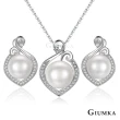 【GIUMKA】珍珠項鍊耳環組．華貴富麗．母親節禮物(銀色套組)