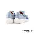 【SCONA 蘇格南】真皮 時尚舒適綁帶休閒鞋(淺藍色 7406-1)
