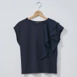 【IENA】不對稱荷葉造型上衣(#4281009 短袖T恤 白色/卡色/藍色)