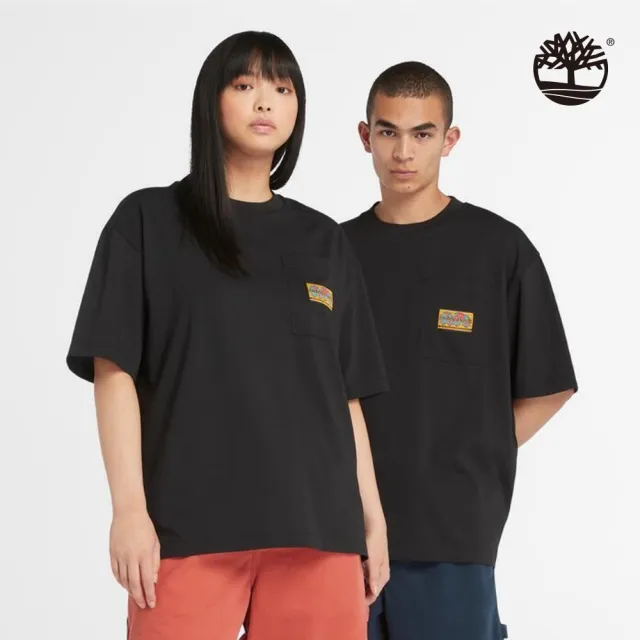 【Timberland】中性黑色短袖口袋T恤(A4175001)