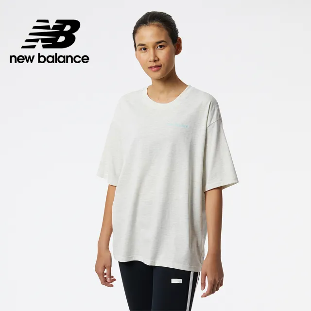 【NEW BALANCE】NB 短袖上衣_AWT21558SAH_女裝_米灰色(亞版 版型正常)