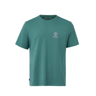 【Timberland】男款藍綠色健行圖案短袖T恤(A42YUCL6)