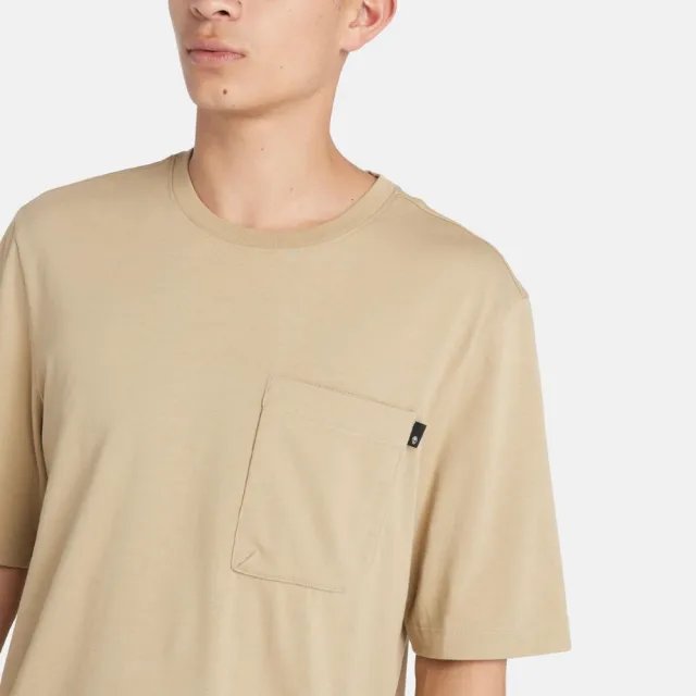 【Timberland】男款米色 TimberCHILL 涼爽科技抗UV 短袖T恤(A641CDH4)