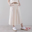 【2CV】現貨 素色棉T+皮帶棉裙兩件套VF016(兩件式組合)