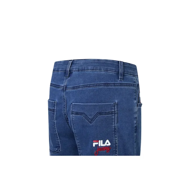 【FILA官方直營】男牛仔短褲-藍色(1SHY-1812-BU)