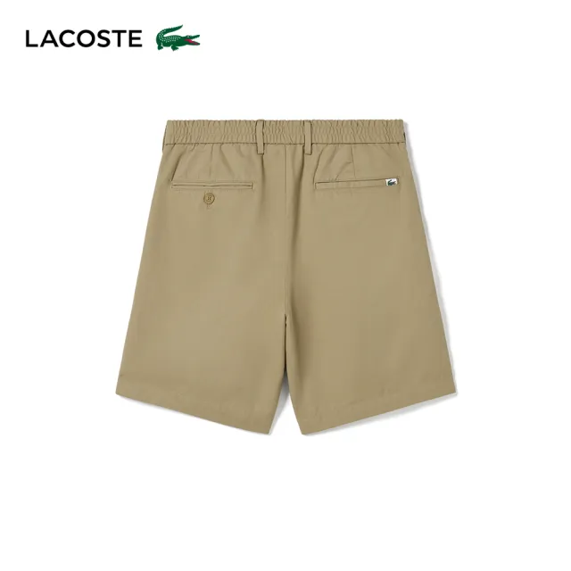 【LACOSTE】男裝-常規版型斜紋百慕達短褲(卡其色)