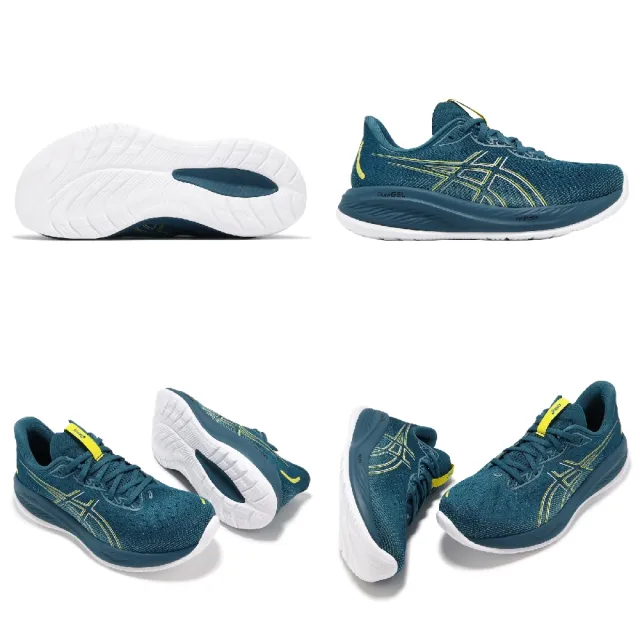 【asics 亞瑟士】慢跑鞋 GEL-Cumulus 26 2E 男鞋 寬楦 綠 黃 緩衝 厚底 運動鞋 亞瑟士(1011B793400)