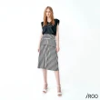 【iROO】黑白條拼接中長裙