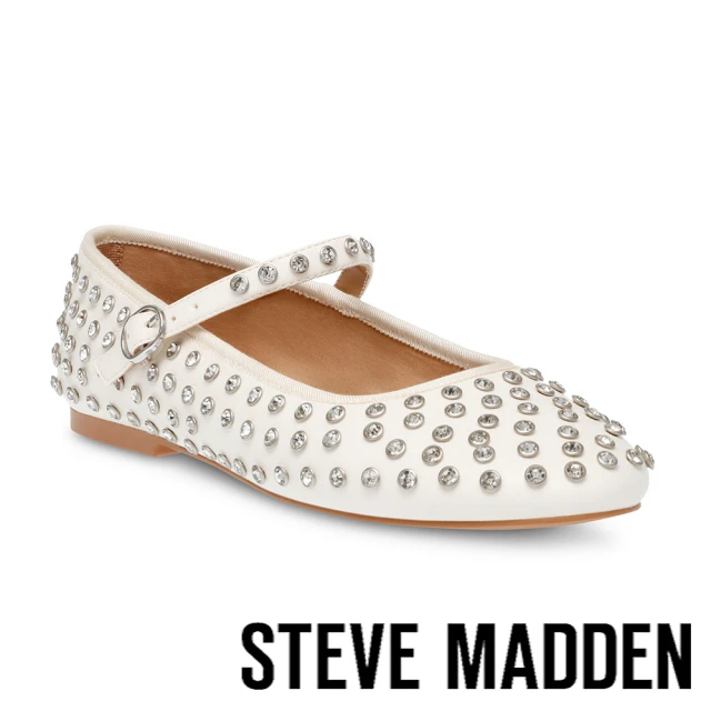 STEVE MADDEN VINETTA-R 鑽面圓頭瑪莉珍鞋(白色)