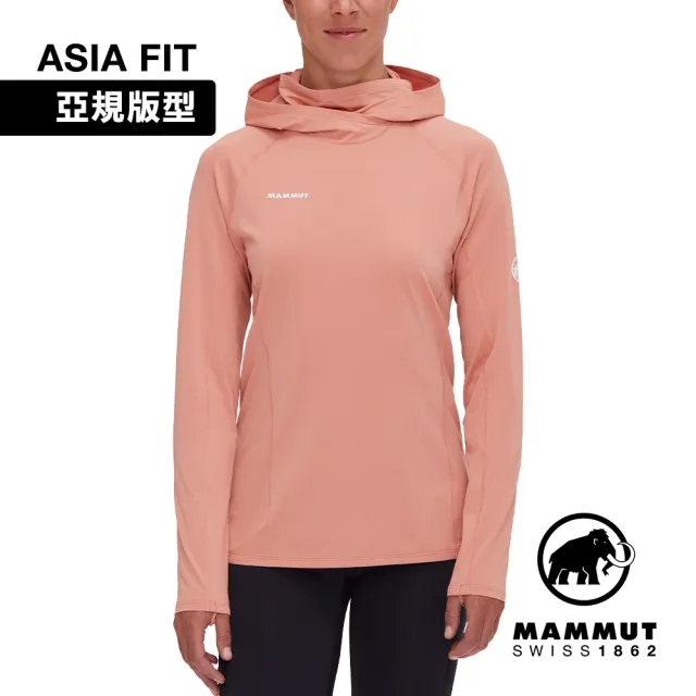 【Mammut 長毛象官方直營】Selun FL Sun Hoody AF Women 機能套頭連帽上衣 石英粉 女款 #1016-01410