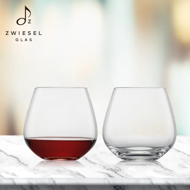 【ZWIESEL GLAS】ZWIESEL GLAS Vina 無梗酒杯 587ml 2入禮盒組(紅酒杯/萬用杯/水杯/品酒杯)