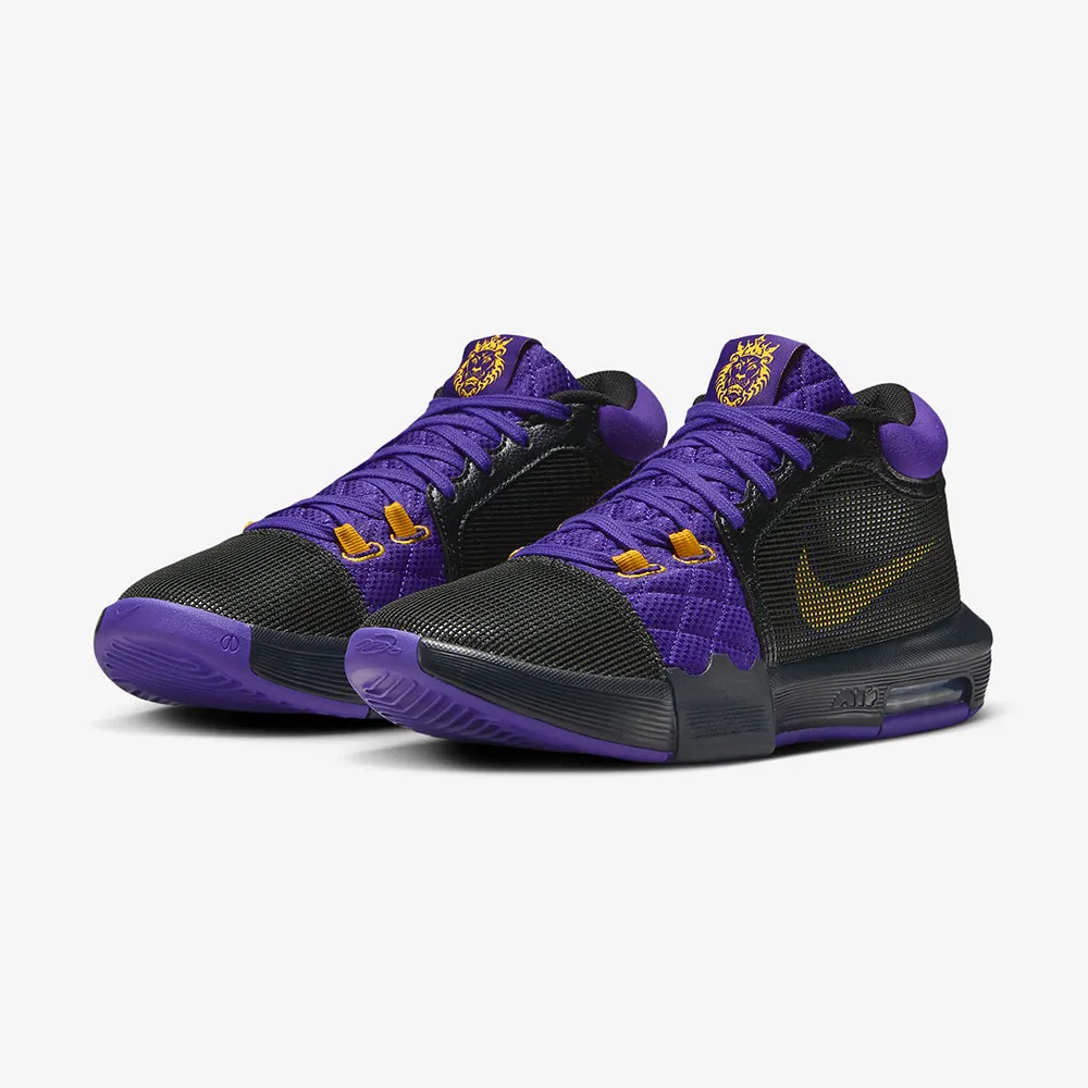 【NIKE 耐吉】運動鞋 籃球鞋 男鞋 LEBRON WITNESS 8 EP LBJ Lakers 黑 紫 緩震 包覆 實戰(FB2237001)