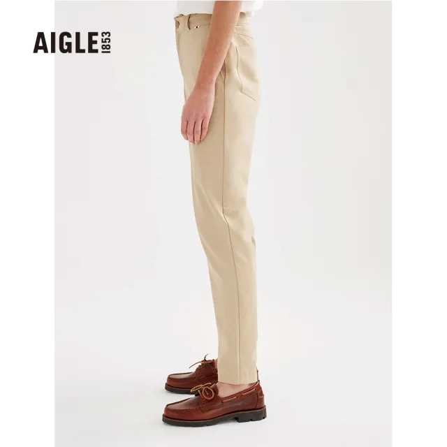 【AIGLE】女防潑休閒長褲AG-3P230A150 卡其(女長褲 防潑水長褲 休閒長褲)