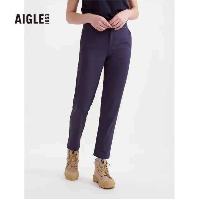 【AIGLE】女 防潑休閒長褲(AG-3P230A057 深藍)