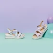 【Kimo】羅馬假期｜雙交叉修飾設計楔型涼鞋 女鞋(浪漫紫 KBDSF167079)