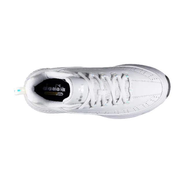 【DIADORA】時尚輕旅健走鞋 31696白(反光功能 皮料拼接 DNA舒壓彈力鞋墊 輕量橡膠大底)