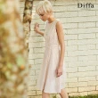 【Diffa】桔白條背心式連身洋裝-女