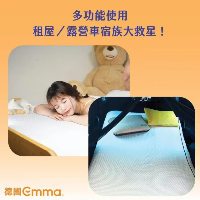 【德國Emma】6公分雙面睡薄床墊 單人加大(德國工藝 專為台灣潮濕悶熱環境設計 6公分軟硬雙面薄墊)