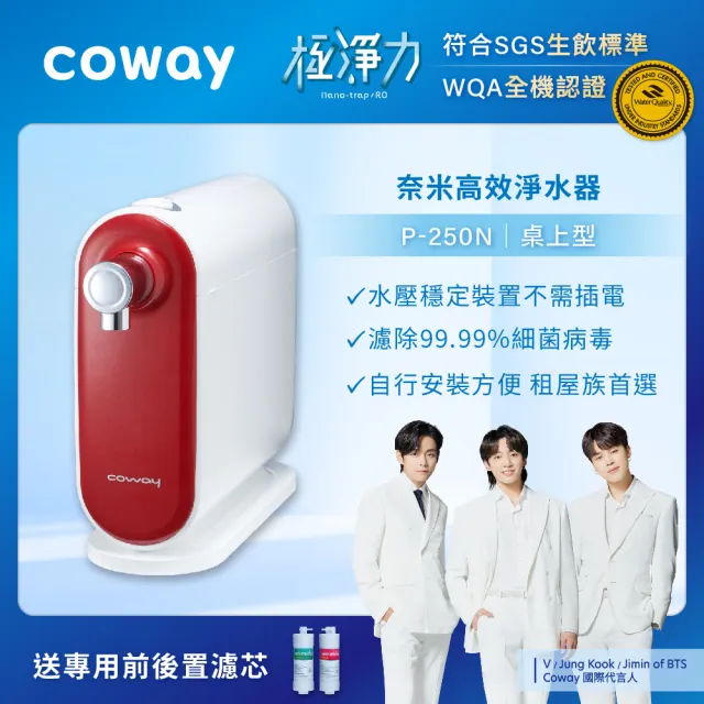 【Coway】奈米高效淨水器 P-250N DIY自裝組(除菌99.99%可生飲)