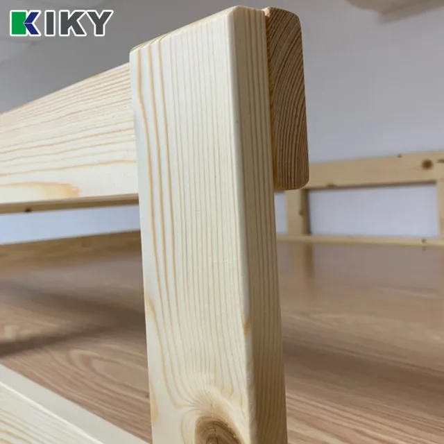 【KIKY】柯比實木雙層床架3件組(單人加大3.5尺雙層床+床墊X2)