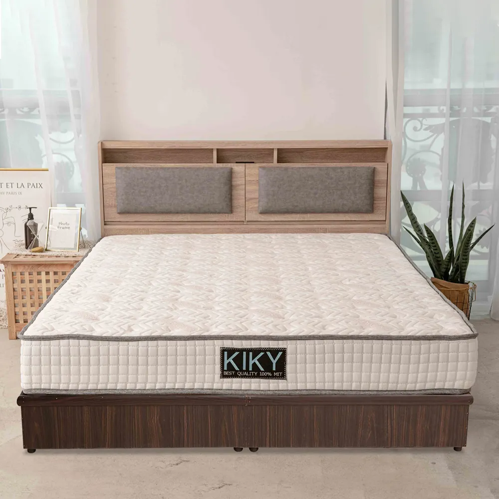 【KIKY】如懿-附插座靠枕二件床組 雙人5尺(床頭片+三分底)