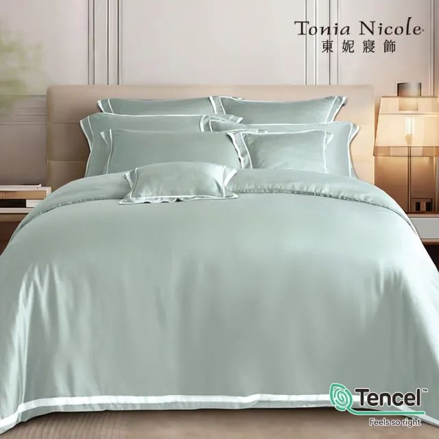 【Tonia Nicole 東妮寢飾】80支環保印染100%萊賽爾天絲被套床包組-葉影(雙人)