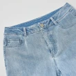 【ILEY 伊蕾】水洗刷色流星燙鑽牛仔褲(淺藍色；M-XL；1242318610)