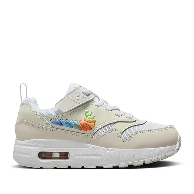 【NIKE 耐吉】運動鞋 童鞋 中童 兒童 氣墊 魔鬼氈 AIR MAX 1 EASYON SE PS 米白 FN4784-100