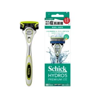 【Schick 舒適牌】水次元5 Premium刮鬍刀 1刀把2刀片(敏感肌用)